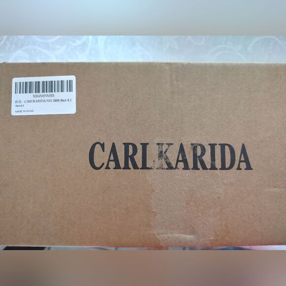 Carlkerida Red Cutout Filigree Block Heel Sandals with Black Bows – Size 8.5 NIB - Picture 9 of 9